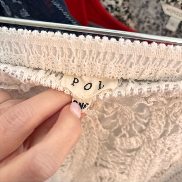 POL Women's Natural High Low Crocheted Skirt in Ivory Size OS - Picture 6 of 6